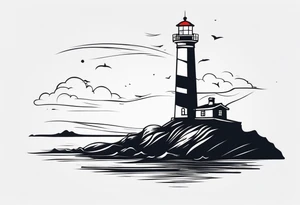 lighthouse VERY MINIMALIST tattoo idea