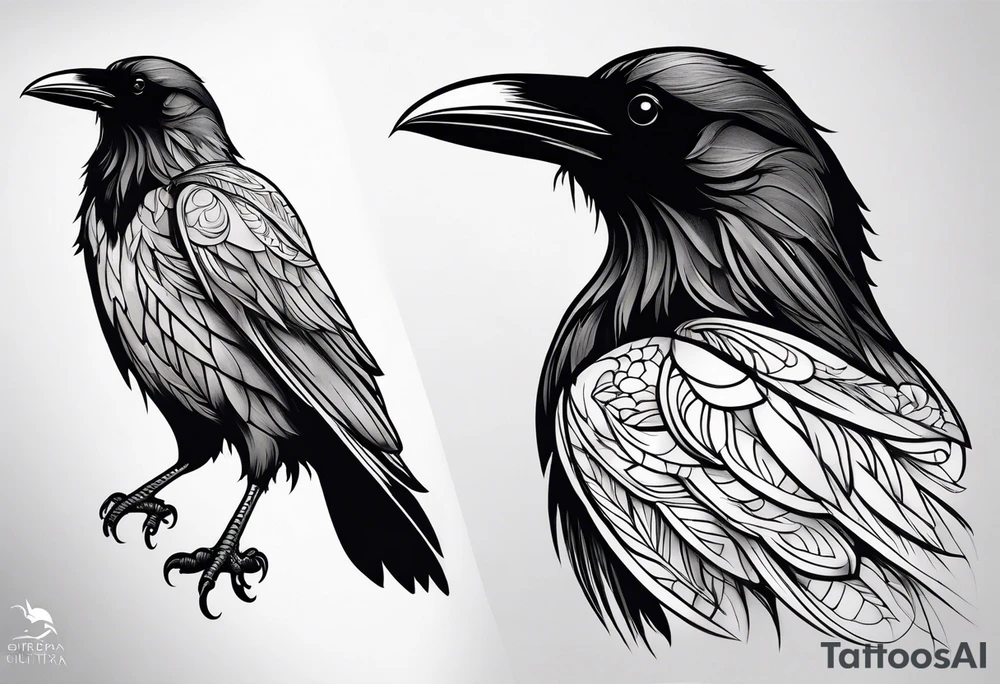 simple raven tattoo idea
