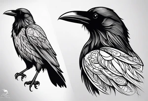 simple raven tattoo idea