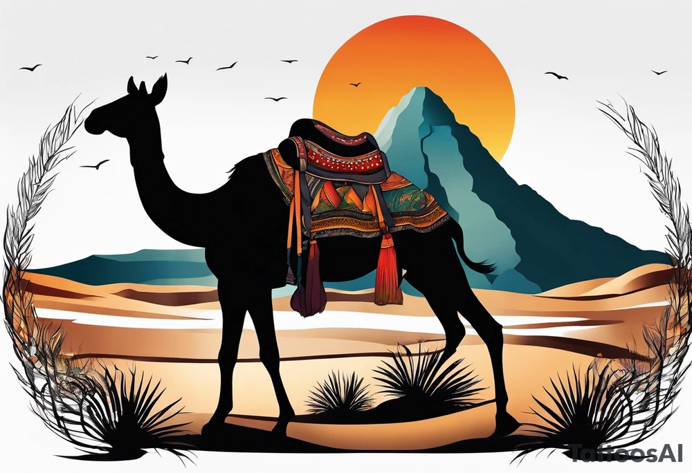 Desert silhouette tattoo idea