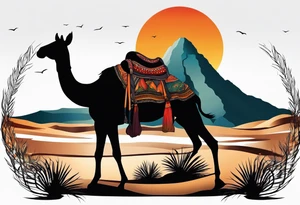 Desert silhouette tattoo idea