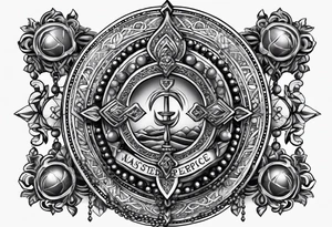 rosary with beads tattoo idea