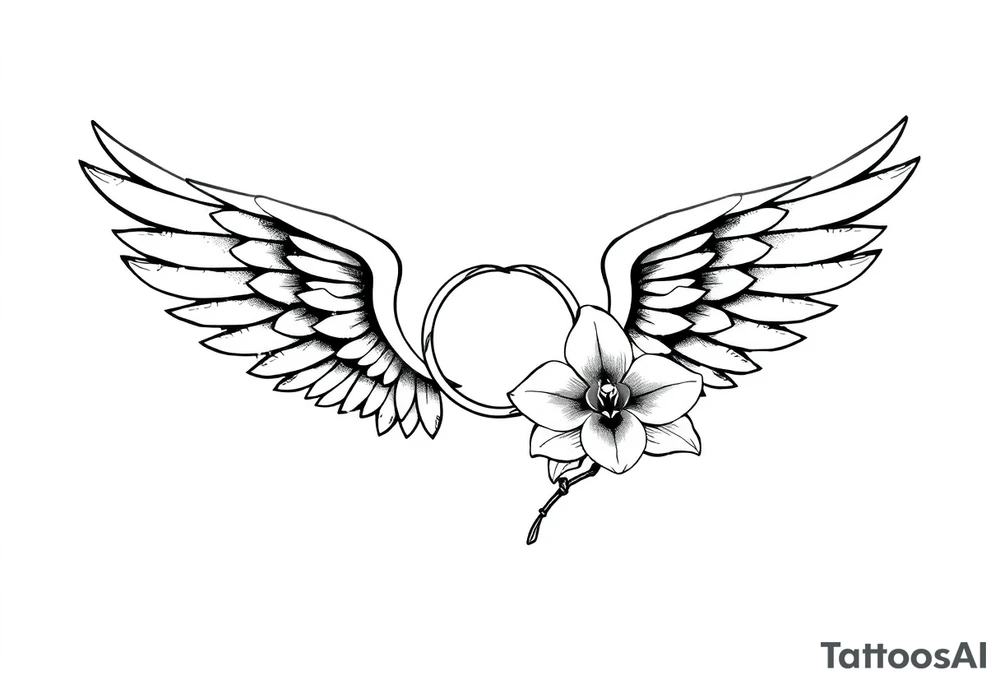 Wings with infinity loop inside and an orchid tattoo idea Wings with infinity loop inside and an orchid tattoo idea