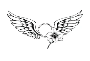 Wings with infinity loop inside and an orchid tattoo idea