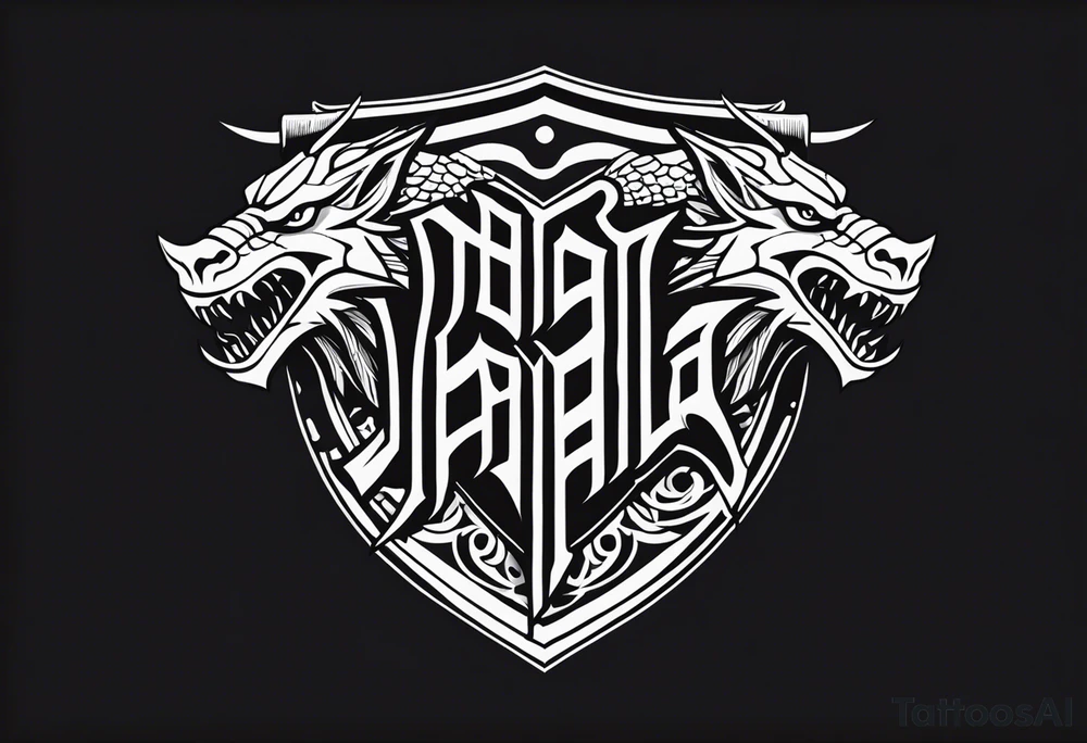 Valhalla sheild dragon tattoo idea