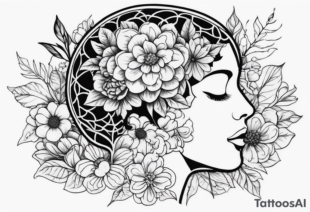 Flower and brain tattoo idea