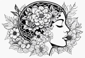 Flower and brain tattoo idea