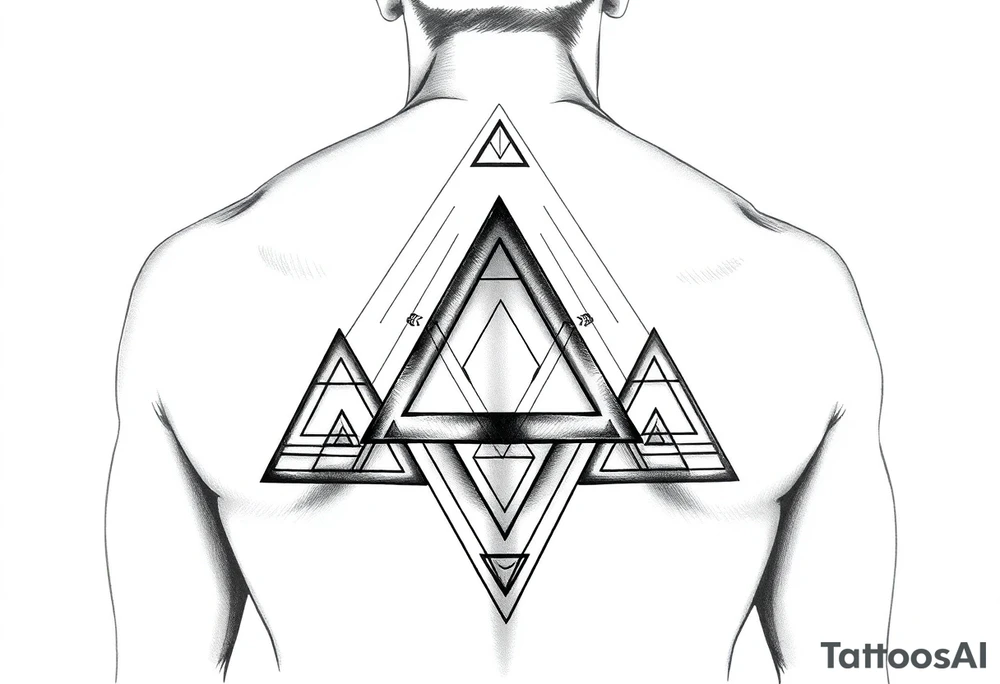 Geometric triangles and for symmetric upper back tattoo tattoo idea Geometric triangles and for symmetric upper back tattoo tattoo idea