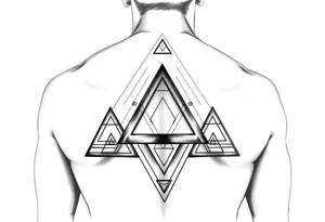 Geometric triangles and for symmetric upper back tattoo tattoo idea