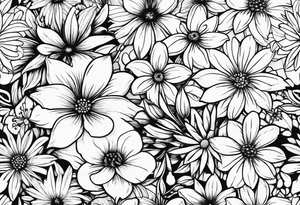 Wildflowers, smaller, vertical tattoo idea