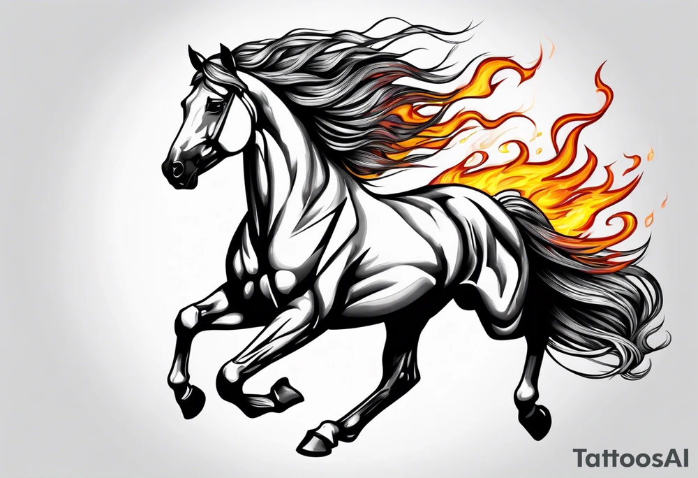 firey horse running tattoo idea