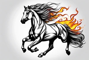 firey horse running tattoo idea