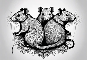 A collection of rats or mice whose tails are intertwined and bound together in some way. tattoo idea