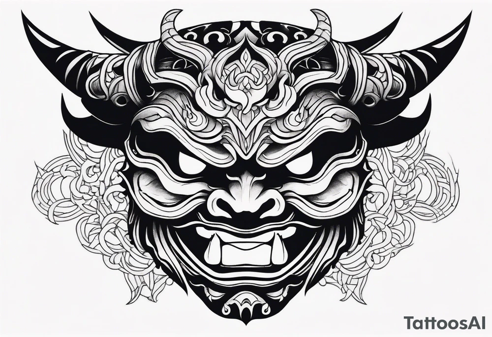 oni mask, tattoo idea