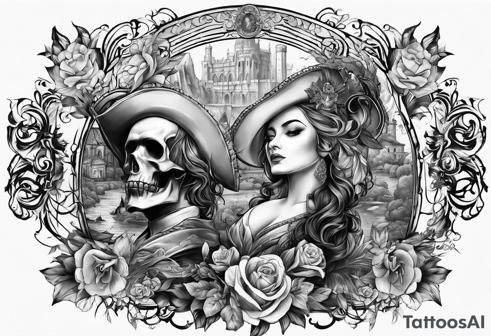 Sleve tattoo with scenes from the count of monte cristo tattoo idea