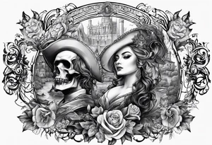 Sleve tattoo with scenes from the count of monte cristo tattoo idea