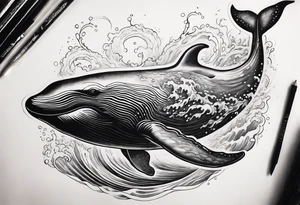 Breaching whale Maui tattoo idea