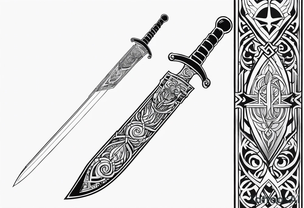 Valhalla sword tattoo idea