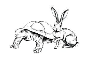 Tortoise and hare tattoo idea