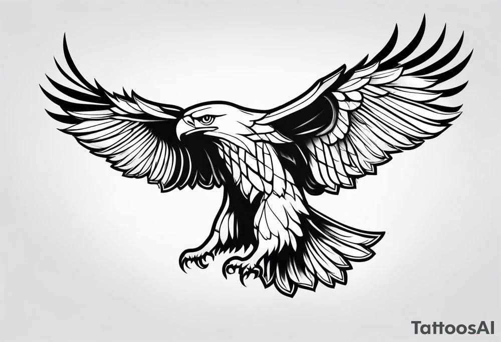 Basic drawed eagle tattoo idea