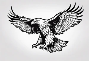 Basic drawed eagle tattoo idea