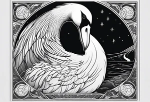 Swan Knight of Dol Amroth, Minimalist Logo, Minimalist, Line Art, Golden Ratio tattoo idea