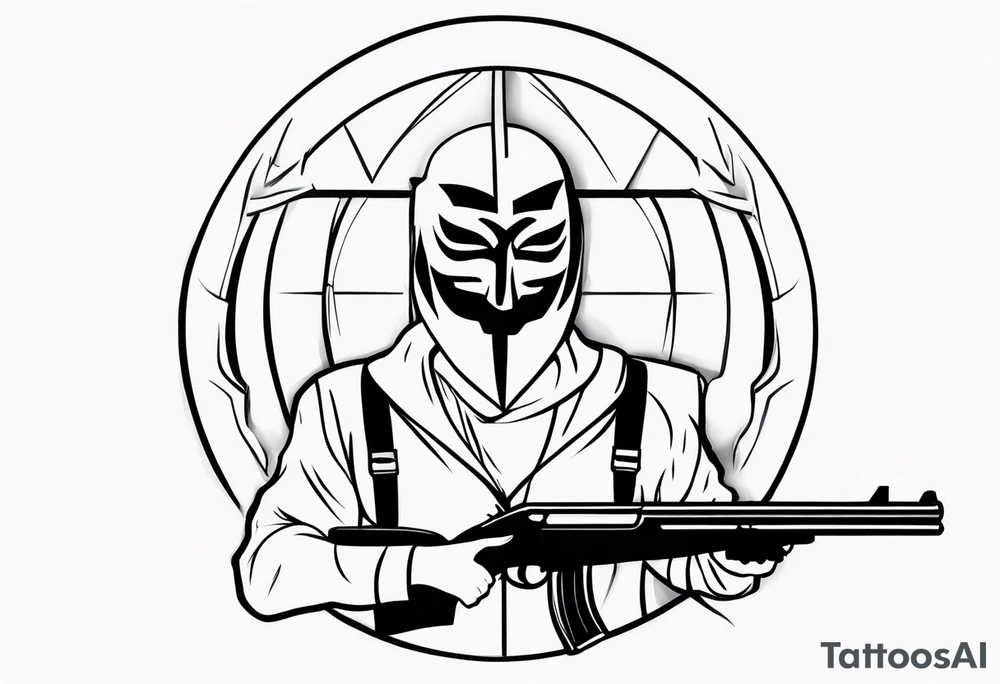 Anonymous with shotgun tattoo idea