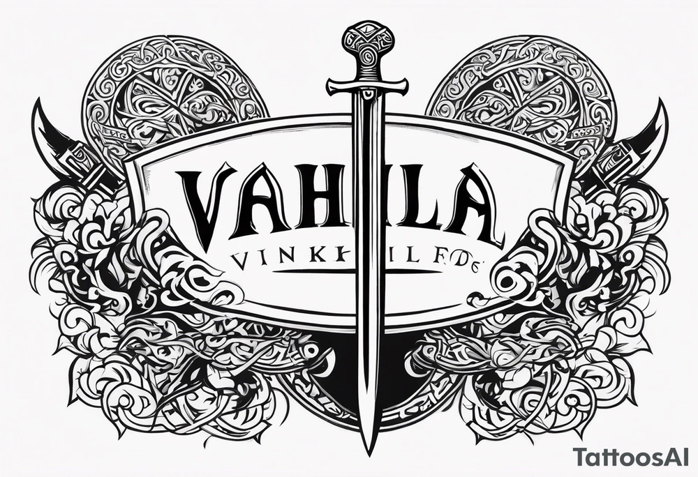 Valhalla viking 
Sword shield tattoo idea