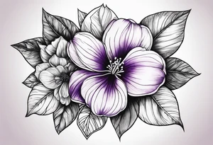 Violet flower tattoo idea