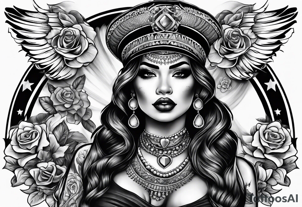 Donna chicano cholita gang tattoo idea