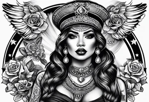 Donna chicano cholita gang tattoo idea