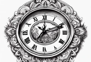 Clock face with date tattoo idea