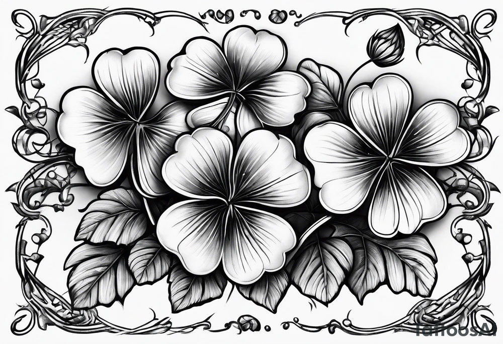 a single three leaf clover with vine tattoo idea