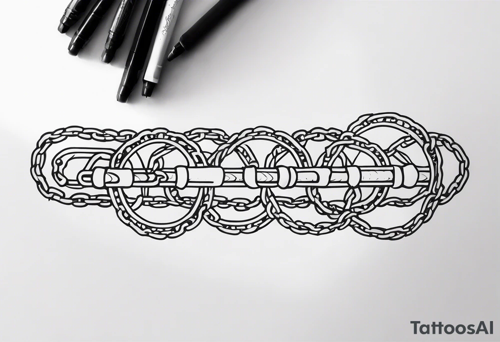 bicycle chain around wrist tattoo idea