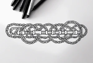 bicycle chain around wrist tattoo idea