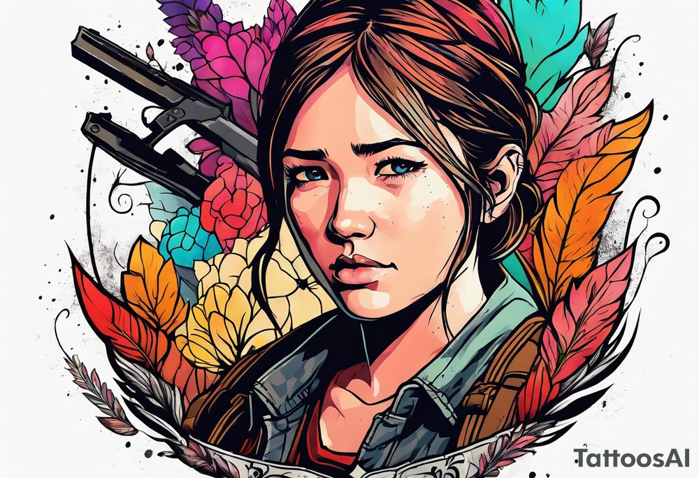 Last of Us tattoo that incorporates Pride colors. No character faces! tattoo idea