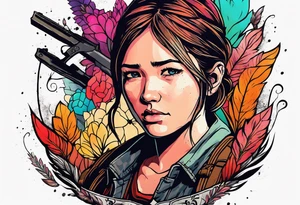 Last of Us tattoo that incorporates Pride colors. No character faces! tattoo idea