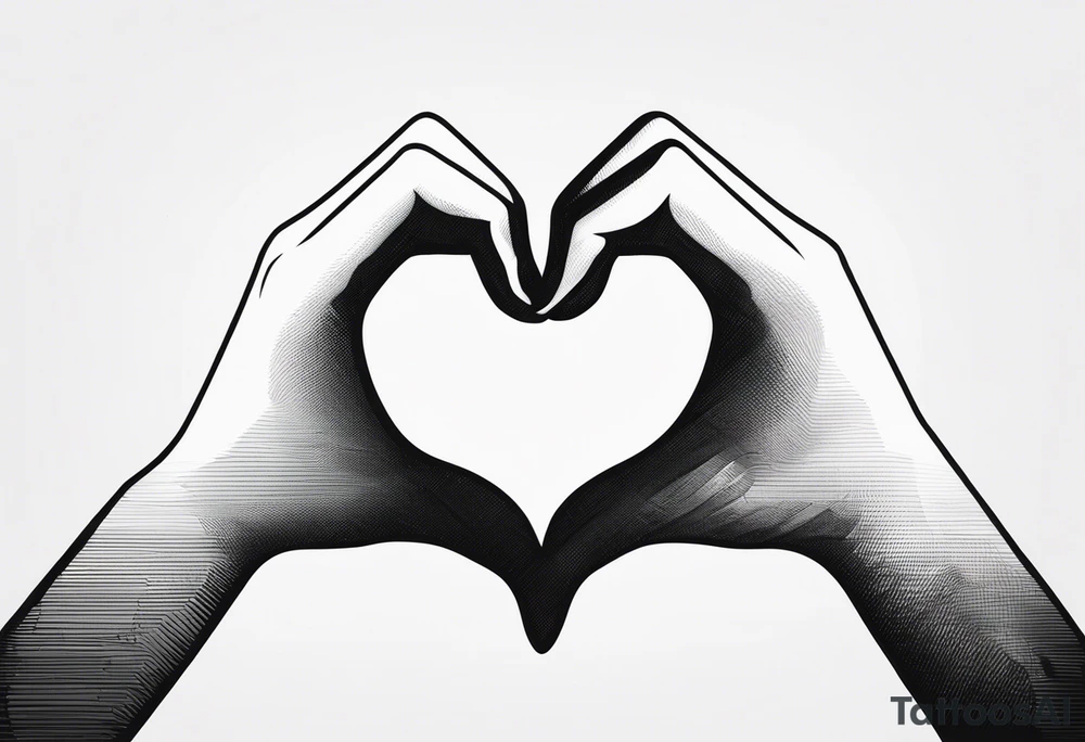 Silhouette of Hands forming a heart tattoo idea