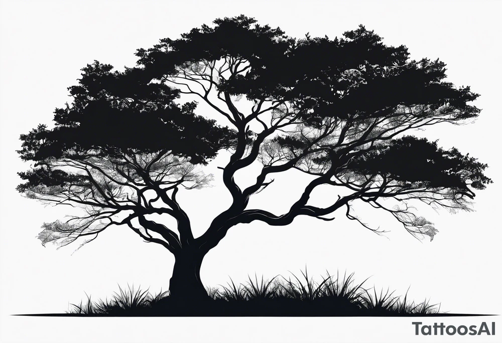 Tree silhouette simple tattoo idea