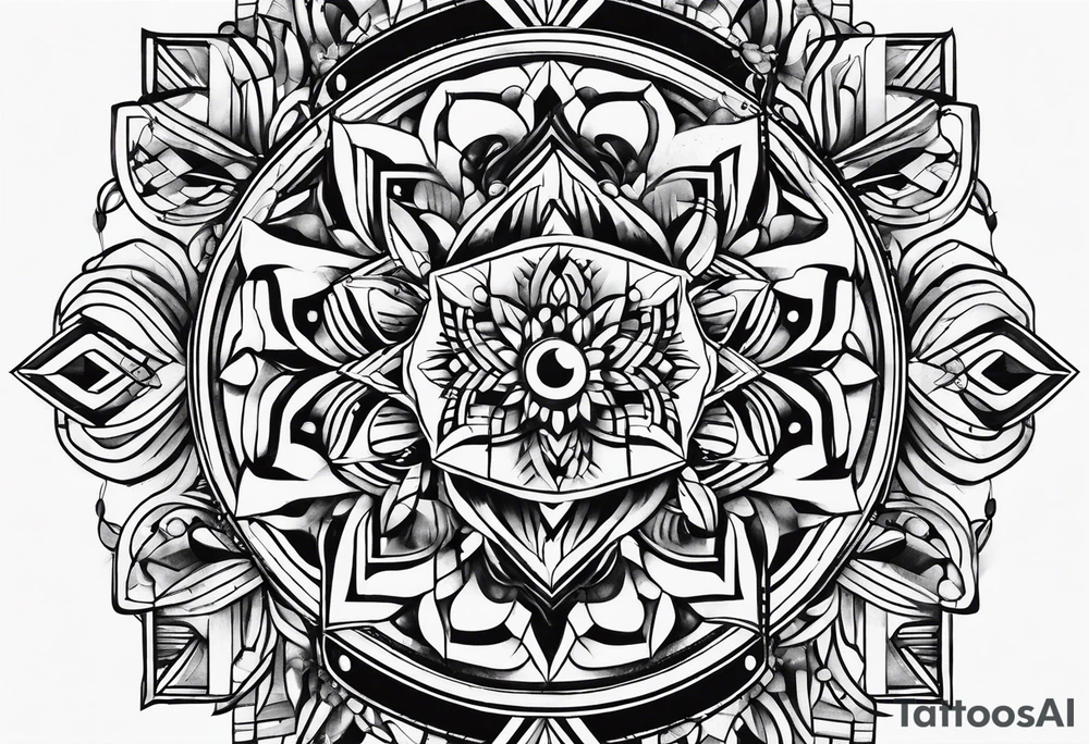 Geometric music tattoo idea