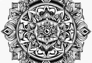 Geometric music tattoo idea