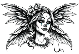 Payasa Clown Girl Angel Wings tattoo idea