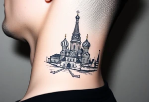 The Kremlin or St. Basil's Cathedral scene tattoo idea