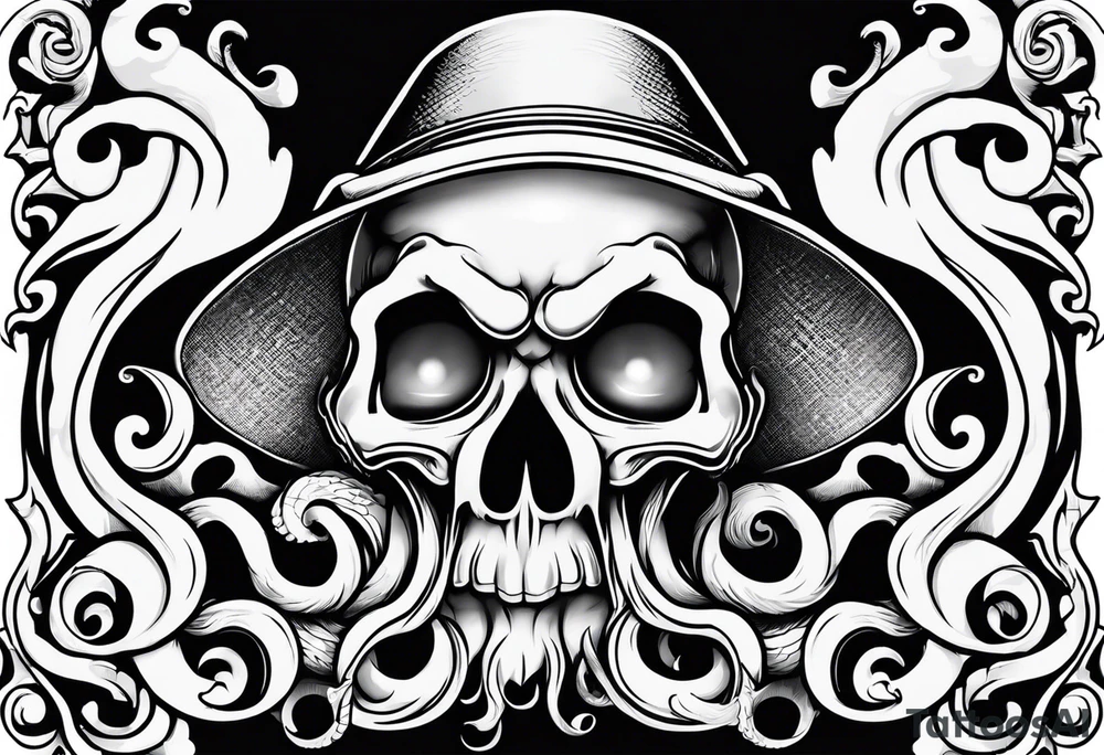 death rock squid tattoo idea