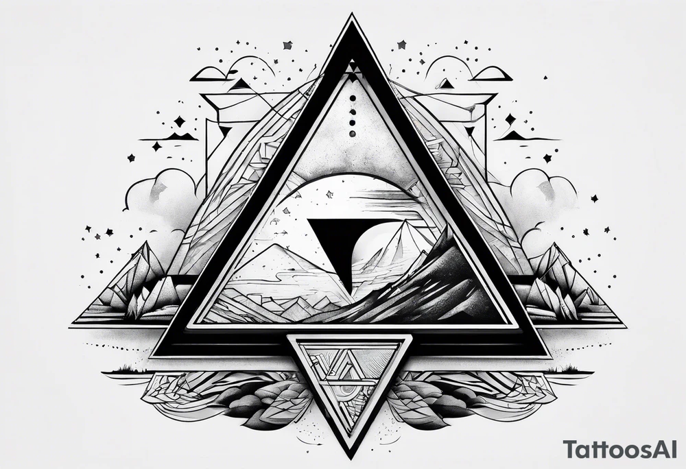 A triangle with nothing inside of it tattoo idea