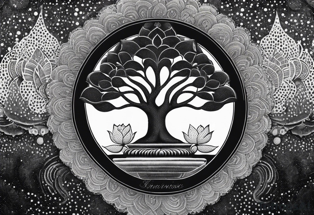 Tree of life, lotus, buddha tattoo idea