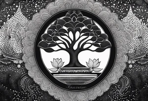 Tree of life, lotus, buddha tattoo idea