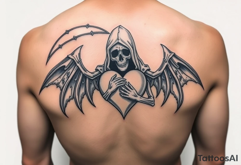 Grim reaper heartbroken tattoo idea