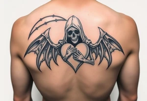 Grim reaper heartbroken tattoo idea