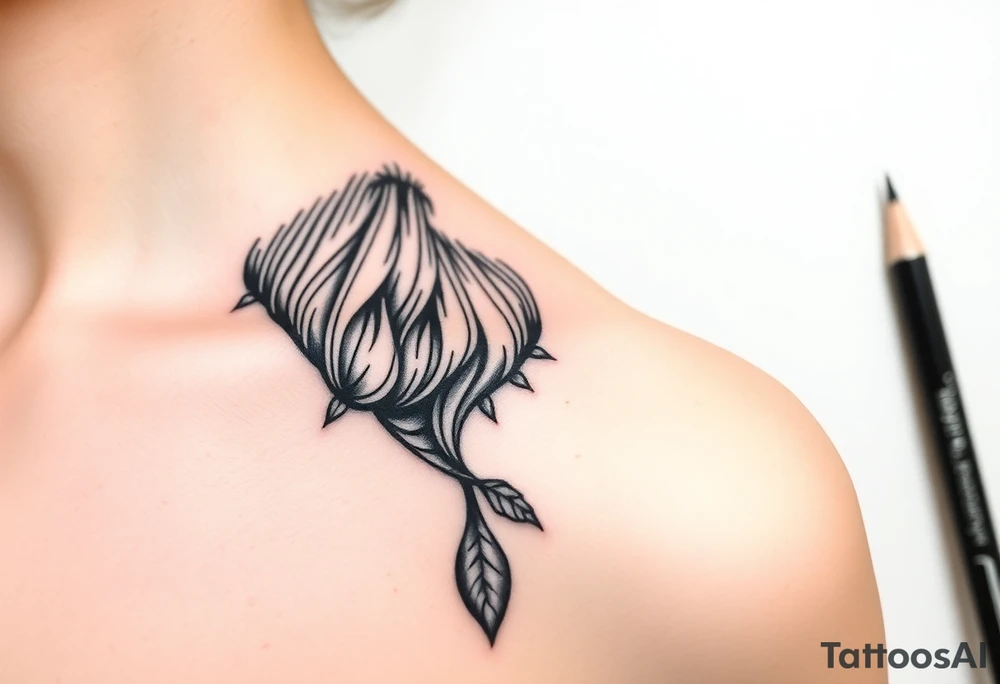 a big piece,The sign of the aquarian version human man almost resembling a god, with a large beard, with a jar on his shoulder with water coming out of it tattoo idea